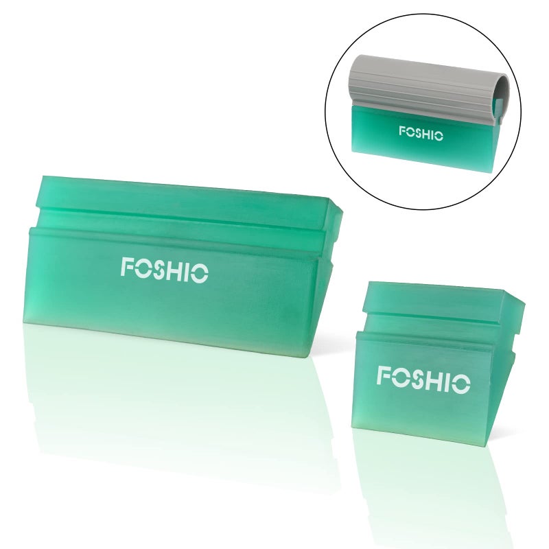 FOSHIO Green Mini Squeegee Window Film Tools,Rubber Squeegee Water Blade Decal Wrap Applicator Car Home Tint - Image 3